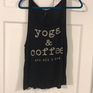Triumph - NWOT Black Yoga & Coffee Soft Tank